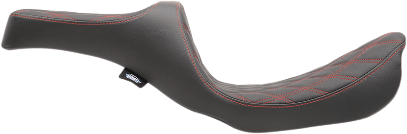 DRAG SPECIALTIES SEATS 0803-0604 Predator III Seat - Double Diamond - Red Stitching - FXD/FLD '06-'17 — image 2 of 2