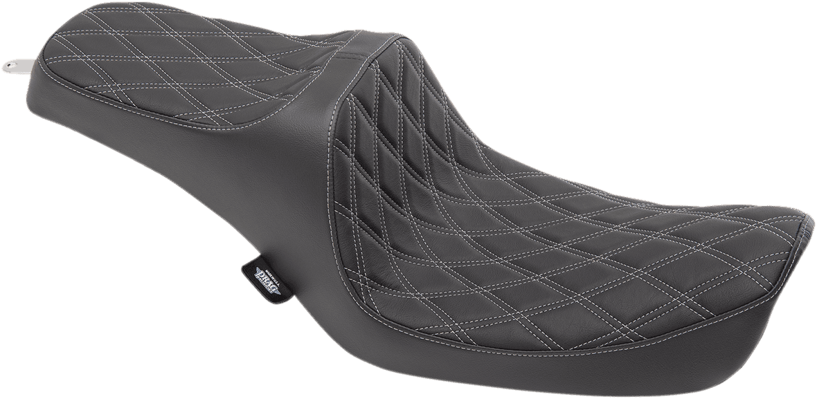 DRAG SPECIALTIES SEATS 0803-0653 Predator III Seat - Double Diamond - Silver Stitching - FXD '96-'03