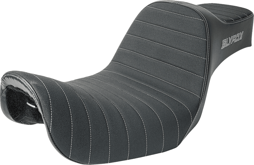 SLYFOX 08030760 Highnoon Seat - Vinyl - Classic Stitch - Silver Logo - FXD '96-'03