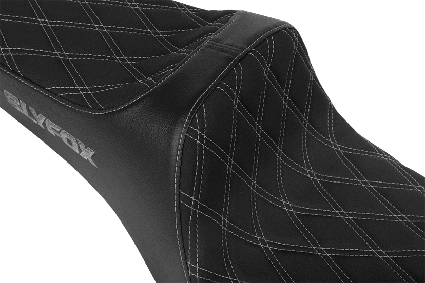 SLYFOX 08030766 High Noon Seat - Double Diamond - Silver Logo - Silver Stitch - FXD '96-'03 — image 2 of 2