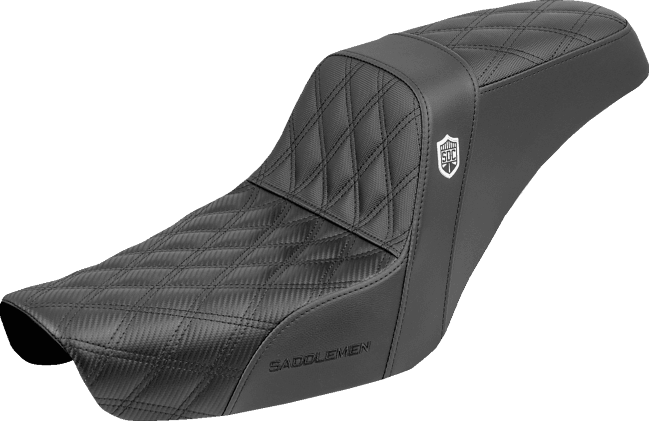 SADDLEMEN 0803-0767 Step-Up Seat - Gripper - Black - Dyna '96-'03