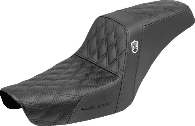 SADDLEMEN 0803-0767 Step-Up Seat - Gripper - Black - Dyna '96-'03