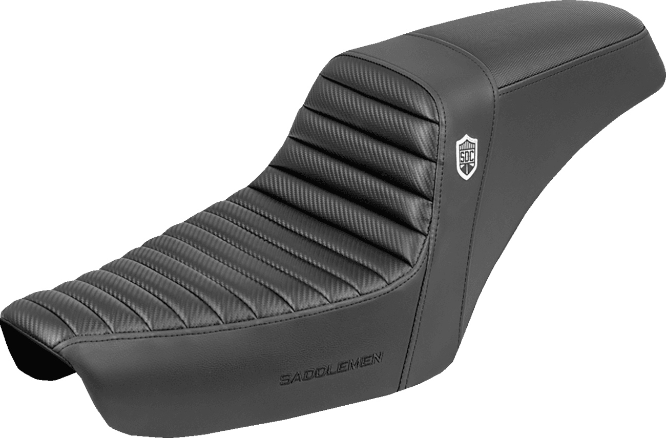 SADDLEMEN 0803-0768 Step-Up Seat - Tuck-n-Roll - Black - Dyna '96-'03