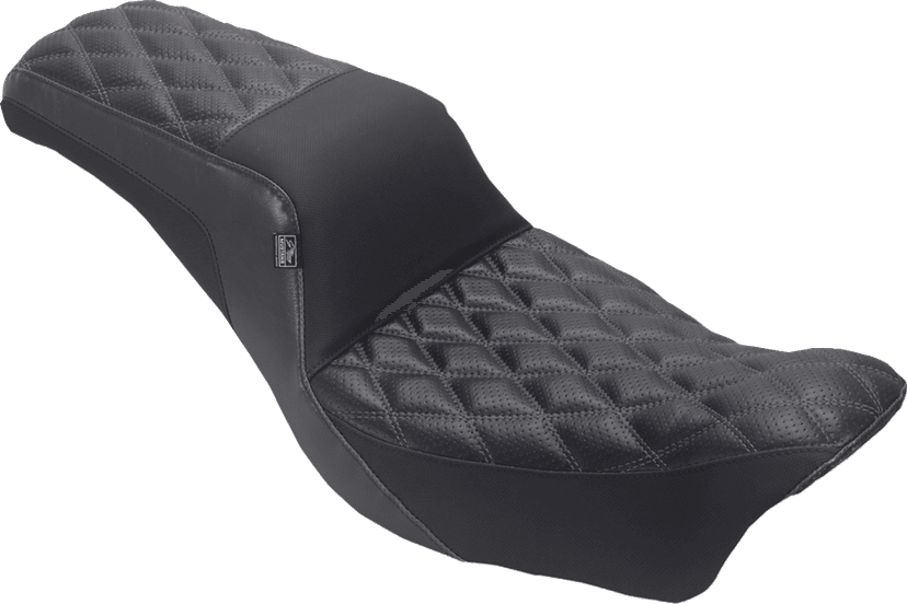 MUSTANG 0803-0773 Squareback Seat - Double Diamond - Gray Stitch - Dyna '06-'17