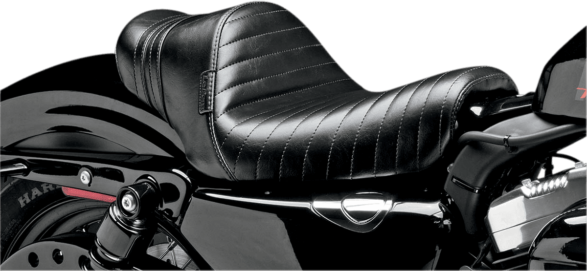 LE PERA 0804-0471 Stubs Spoiler Seat - Pleated - Black w/ Black Stripes - XL '04-'23