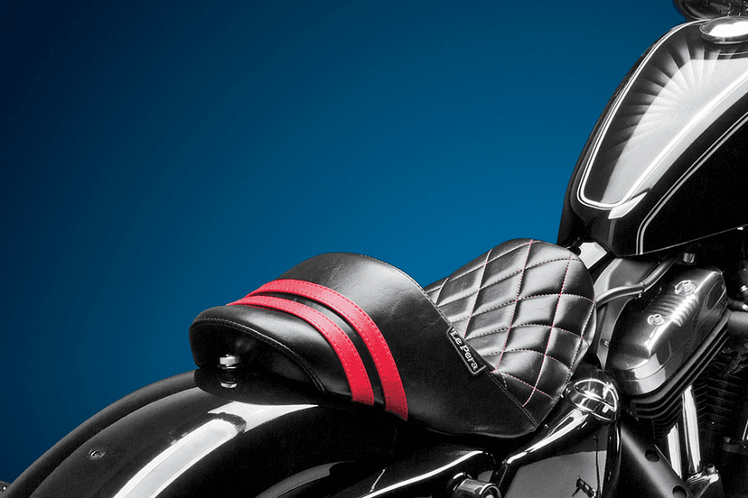 LE PERA 0804-0594 Stubs Spoiler Seat - Diamond - Black w/ Red Stripes - XL '04-'23 — image 4 of 4