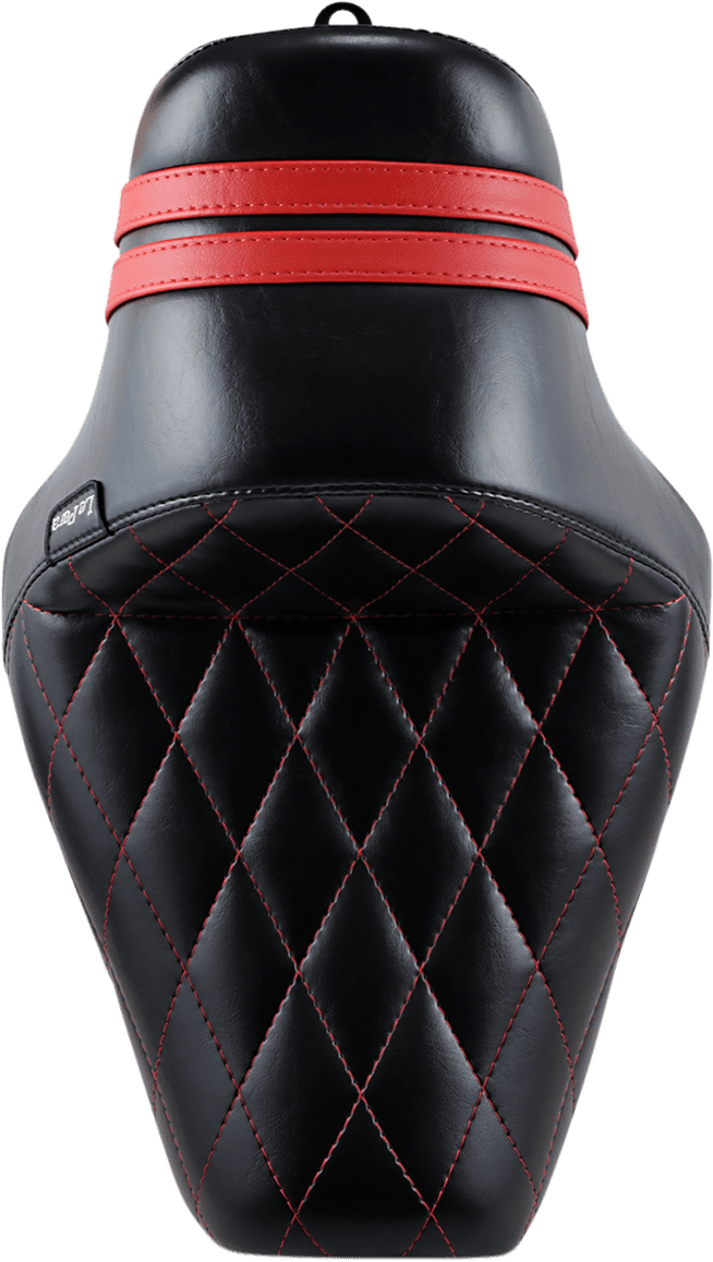 LE PERA 0804-0594 Stubs Spoiler Seat - Diamond - Black w/ Red Stripes - XL '04-'23 — image 2 of 4