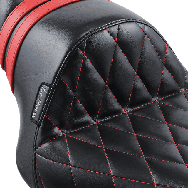 LE PERA 0804-0594 Stubs Spoiler Seat - Diamond - Black w/ Red Stripes - XL '04-'23 — image 3 of 4