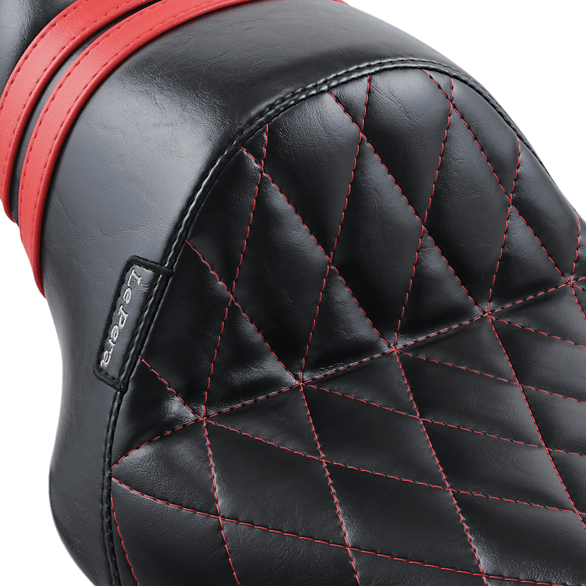 LE PERA 0804-0594 Stubs Spoiler Seat - Diamond - Black w/ Red Stripes - XL '04-'23 — image 3 of 4
