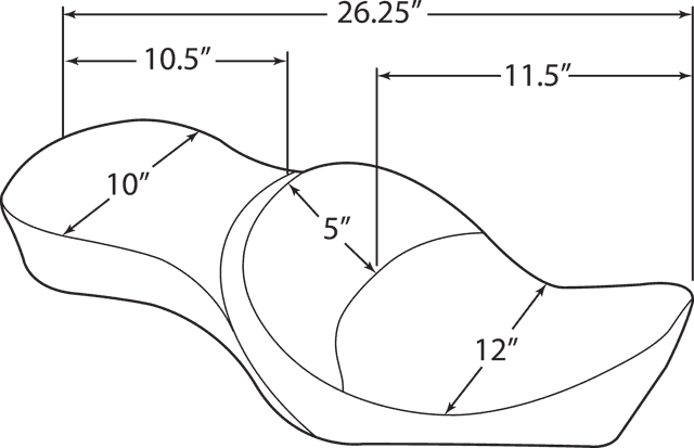 DRAG SPECIALTIES SEATS 0804-0604 Double Bucket Seat - Mild Stitch - XL '10-'22 — image 2 of 2