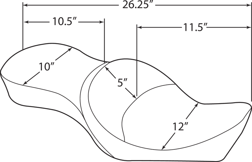 DRAG SPECIALTIES SEATS 0804-0604 Double Bucket Seat - Mild Stitch - XL '10-'22 — image 2 of 2