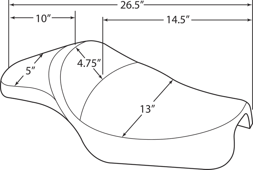 DRAG SPECIALTIES SEATS 0804-0610 Extended Predator Seat - Smooth - XL '04-'22 — image 4 of 4