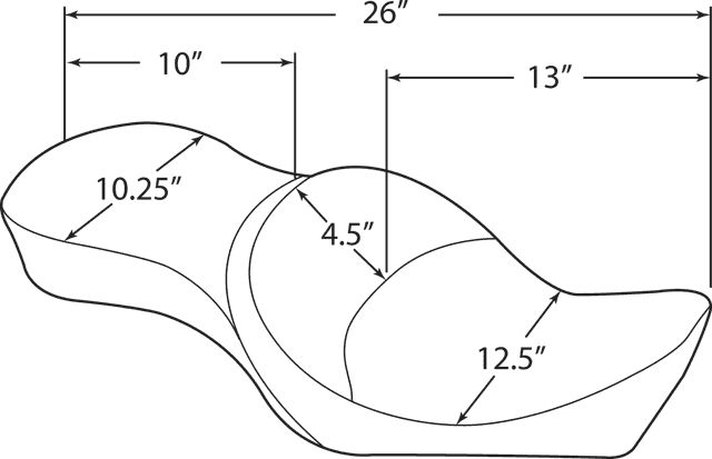 DRAG SPECIALTIES SEATS 0804-0625 Low Profile Touring Seat - Mild Stitch - XL '82-'03 — image 2 of 2