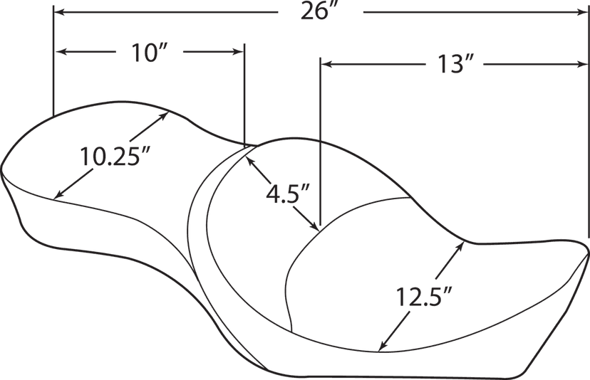 DRAG SPECIALTIES SEATS 0804-0625 Low Profile Touring Seat - Mild Stitch - XL '82-'03 — image 2 of 2