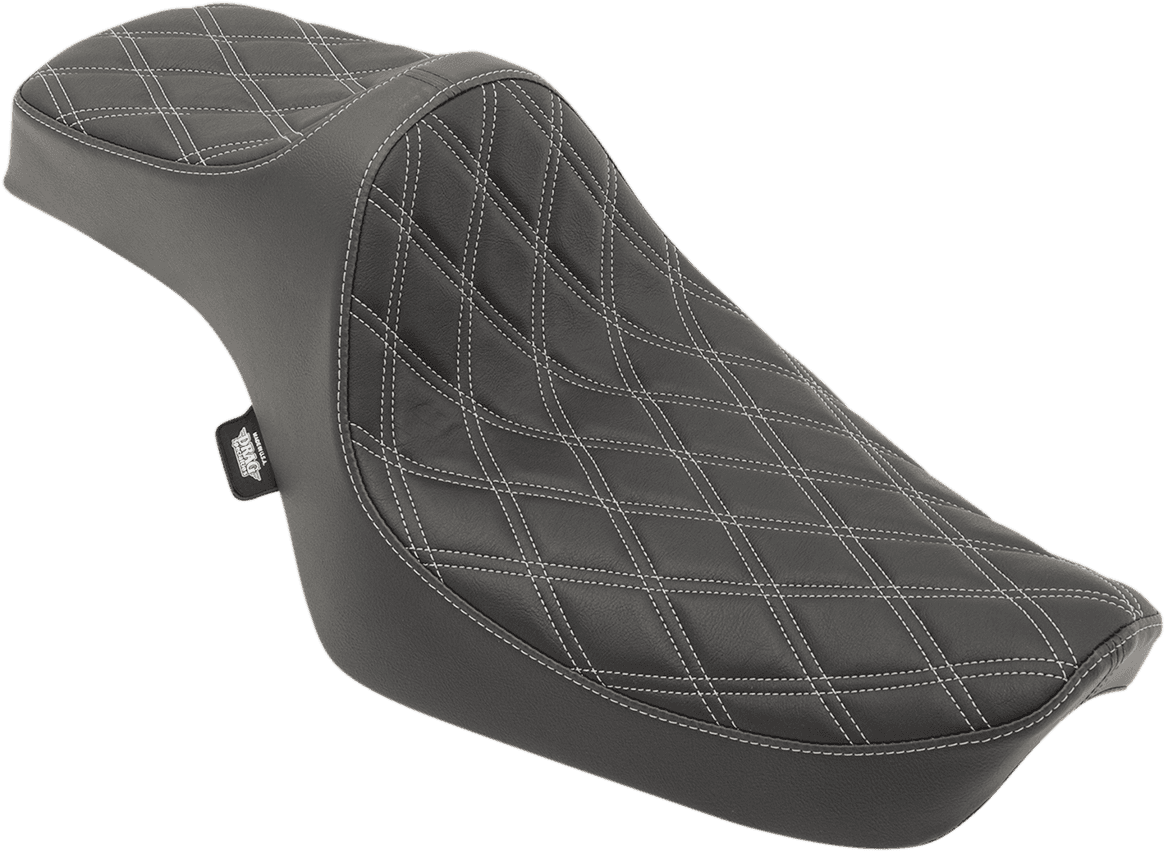 DRAG SPECIALTIES SEATS 0804-0733 Predator III Seat - Double Diamond - Silver Stitching - XL '82-'03