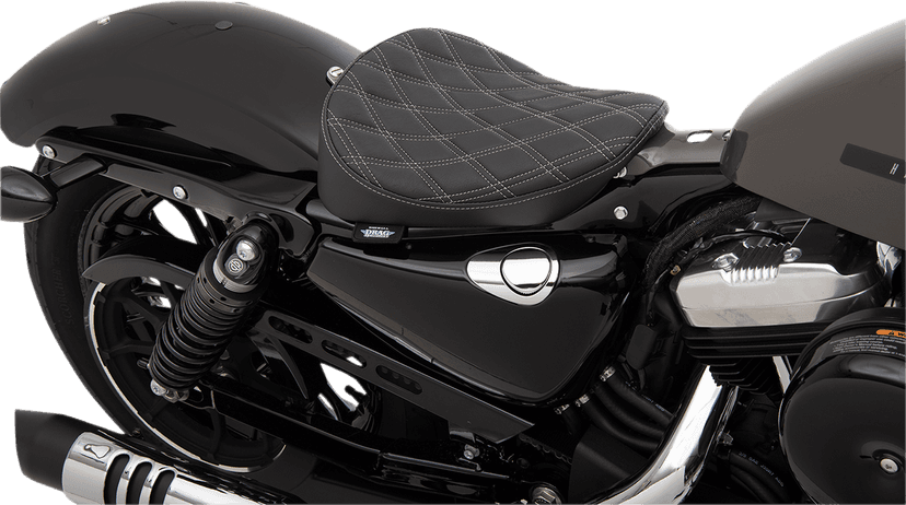 DRAG SPECIALTIES SEATS 0804-0740 Bobber Solo Seat - Double Diamond - Silver Stitch - '10-'22 XL — image 3 of 3