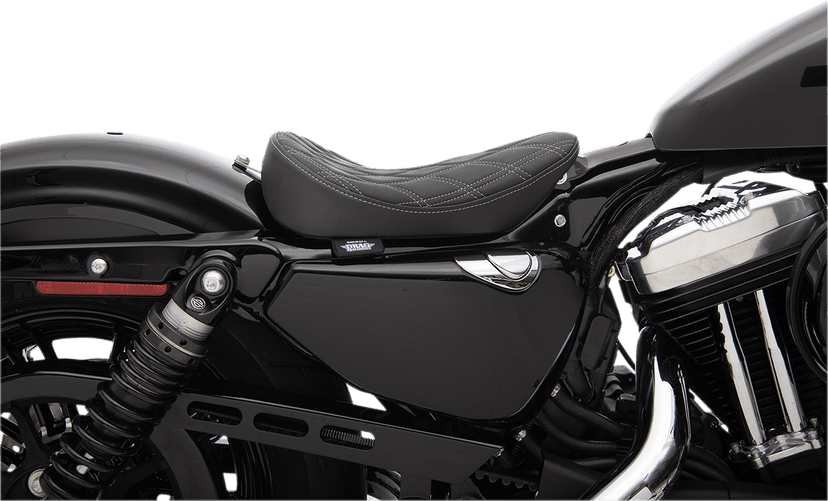 DRAG SPECIALTIES SEATS 0804-0740 Bobber Solo Seat - Double Diamond - Silver Stitch - '10-'22 XL — image 2 of 3