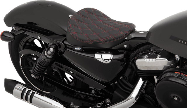 DRAG SPECIALTIES SEATS 0804-0741 Bobber Solo Seat - Double Diamond - Red Stitch - Sportster '10-'22 — image 2 of 2
