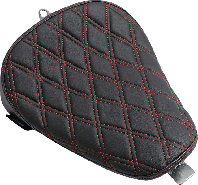 DRAG SPECIALTIES SEATS 0804-0741 Bobber Solo Seat - Double Diamond - Red Stitch - Sportster '10-'22 — image 1 of 2