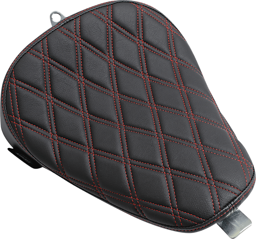 DRAG SPECIALTIES SEATS 0804-0741 Bobber Solo Seat - Double Diamond - Red Stitch - Sportster '10-'22 — image 1 of 2