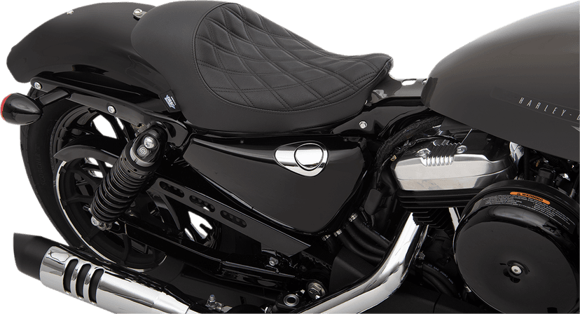 DRAG SPECIALTIES SEATS 0804-0744 3/4 Solo Seat - Double Diamond - Black w/ Black Stitching - XL '04-'22 — image 3 of 3