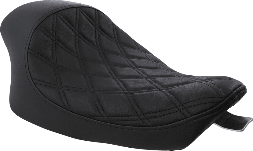 DRAG SPECIALTIES SEATS 0804-0744 3/4 Solo Seat - Double Diamond - Black w/ Black Stitching - XL '04-'22 — image 1 of 3