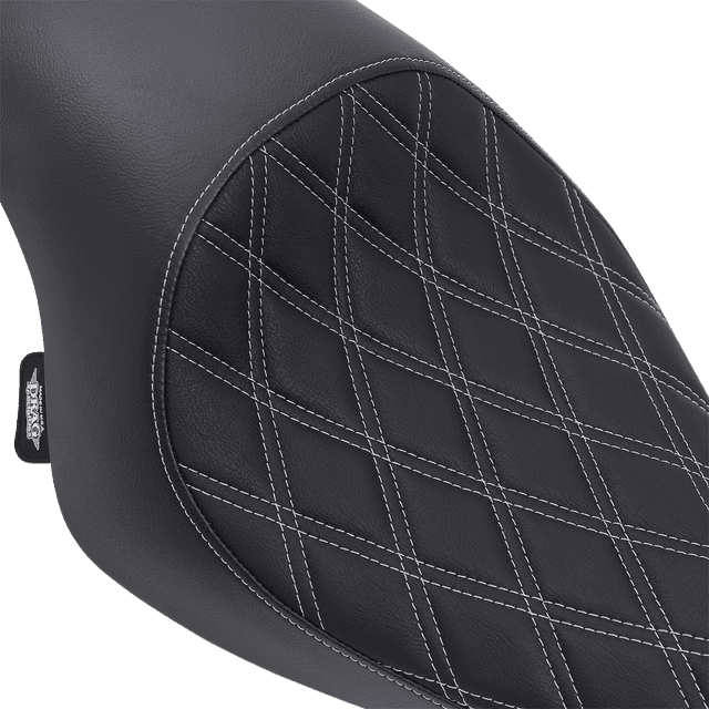 DRAG SPECIALTIES SEATS 0804-0745 3/4 Solo Seat - Double Diamond - Black w/ Silver Stitching - XL '04-'22 — image 3 of 3