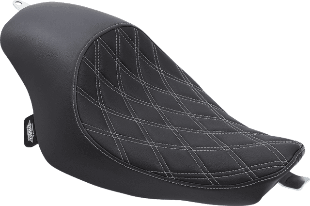 DRAG SPECIALTIES SEATS 0804-0745 3/4 Solo Seat - Double Diamond - Black w/ Silver Stitching - XL '04-'22 — image 1 of 3