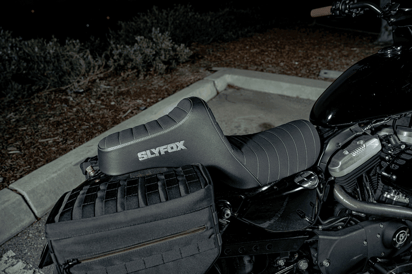 SLYFOX 08040829 High Noon Seat - Vinyl - Classic Stitch - Silver Logo - Silver Stitch - XL '04-'22 — image 10 of 11