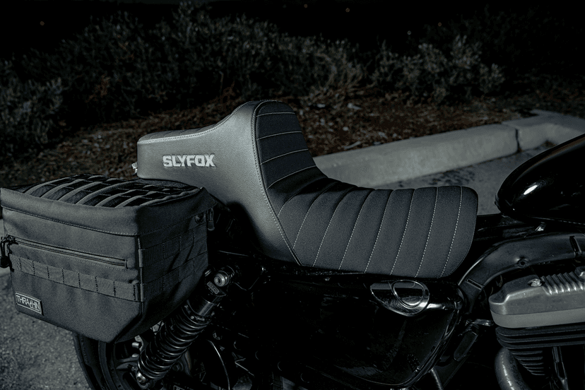 SLYFOX 08040829 High Noon Seat - Vinyl - Classic Stitch - Silver Logo - Silver Stitch - XL '04-'22 — image 8 of 11