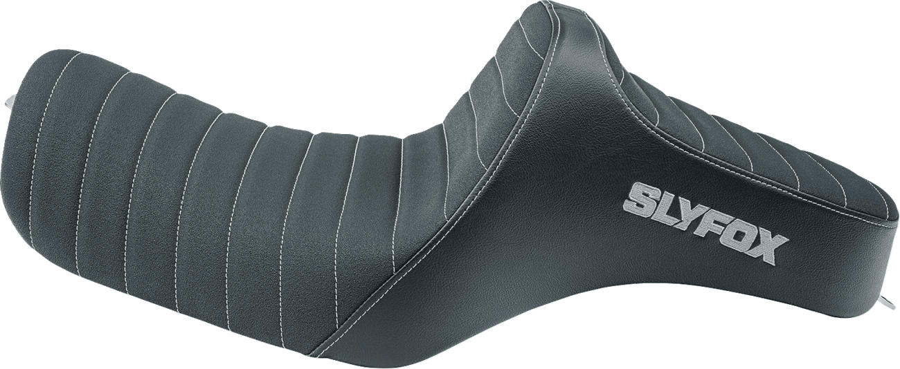 SLYFOX 08040829 High Noon Seat - Vinyl - Classic Stitch - Silver Logo - Silver Stitch - XL '04-'22