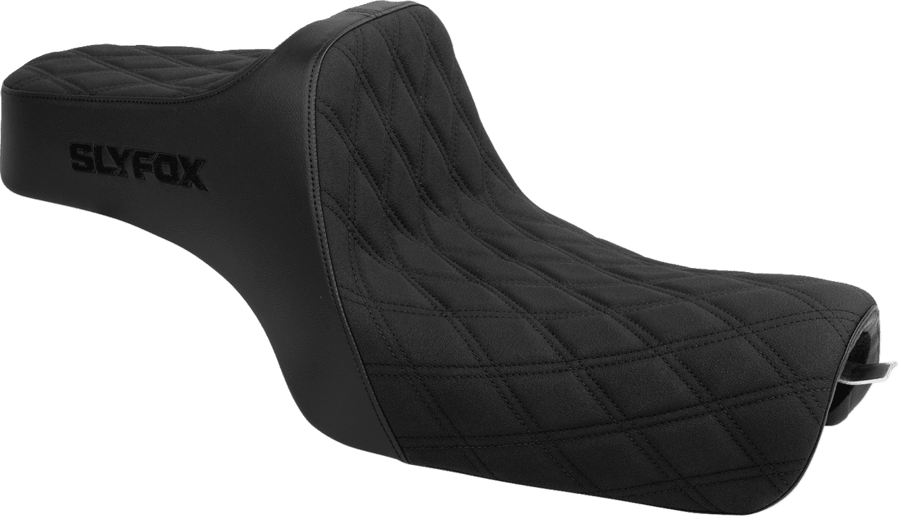 SLYFOX 08040836 High Noon Seat - Double Diamond - Black Logo - Black Stitch - XL '04-'22