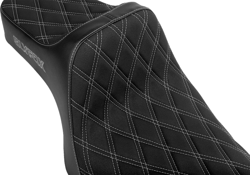 SLYFOX 08040837 High Noon Seat - Double Diamond - Silver Logo - Silver Stitch - XL '04-'22 — image 2 of 2