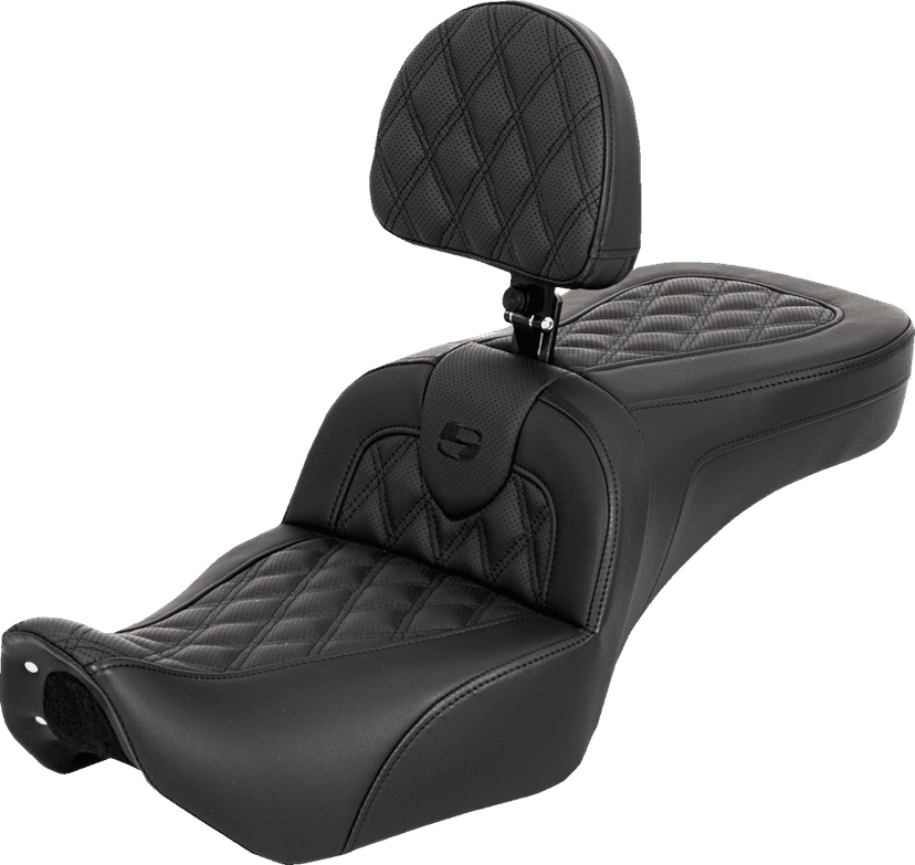 SADDLEMEN 0804-0852 RoadSofa™ Seat - with Backrest - Lattice Stitch - RH975 '22-'25