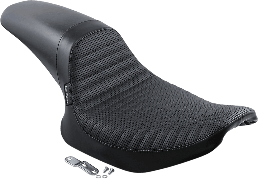 LE PERA 0805-0115 Daytona Sport Seat - Basketweave/Pleated - Black - FXR '82-'00 — image 2 of 4
