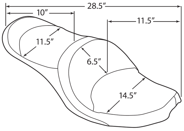 DRAG SPECIALTIES SEATS 0805-0122 Double Bucket Seat - Smooth - FX/FL '58-'84 — image 3 of 3
