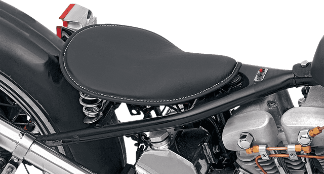 DRAG SPECIALTIES SEATS 0806-0028 Seat - Spring Solo - Low-Profile - Small - Black Leather/White Stitching — image 4 of 4