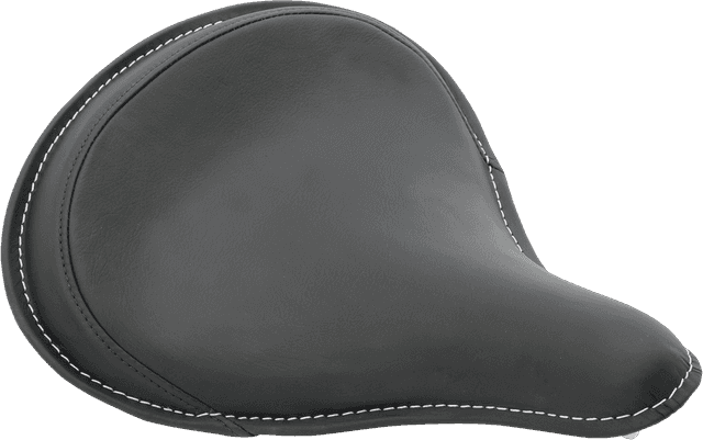 DRAG SPECIALTIES SEATS 0806-0048 Seat - Spring Solo - Large - Black Solar-Reflective Leather/White Perimeter Stitch — image 1 of 2