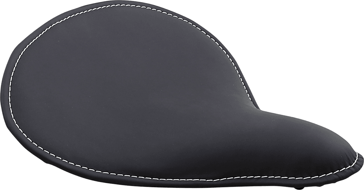 DRAG SPECIALTIES SEATS 0806-0055 Spring Solo Seat - Large - Low-Profile - Black w/ White Perimeter Stitch