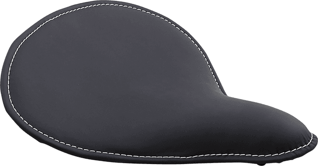DRAG SPECIALTIES SEATS 0806-0055 Spring Solo Seat - Large - Low-Profile - Black w/ White Perimeter Stitch — image 1 of 4