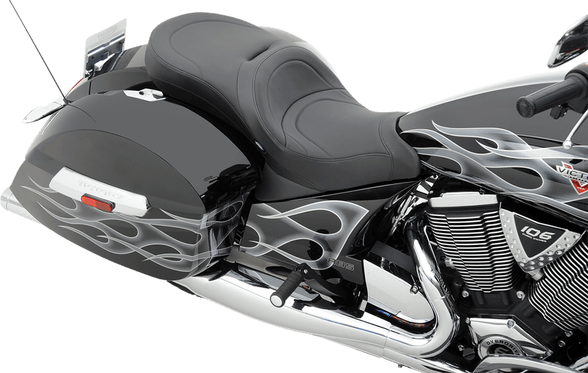 DRAG SPECIALTIES SEATS 0810-1540 Low-Profile Touring Seat - Mild Stitch - Black - Victory '10-'15 — image 3 of 5
