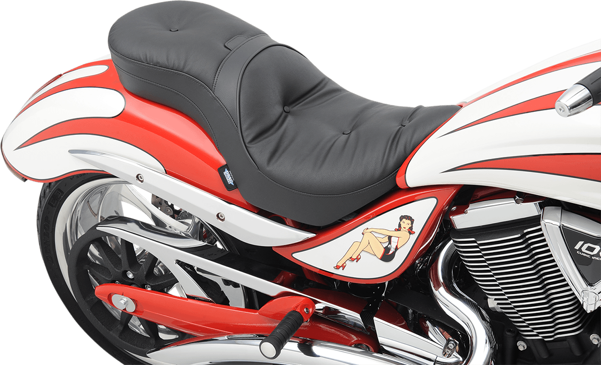 DRAG SPECIALTIES SEATS 0810-1577 Low Profile Seat - Driver's Backrest Compatible - Pillow - Jackpot