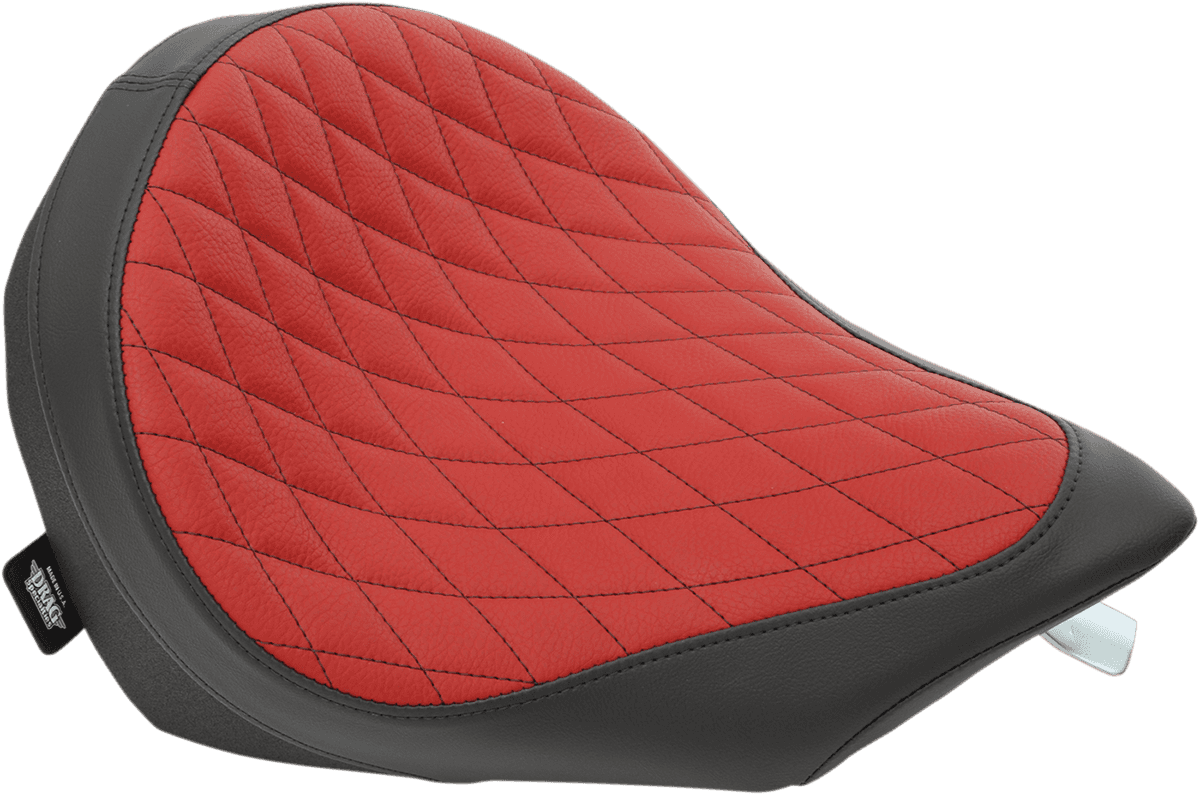 DRAG SPECIALTIES SEATS 0810-1885 Low Solo Seat - Diamond Stitch - Black/Red - Victory '03-'17