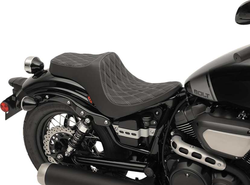 Z1R 0810-2070 Predator III Seat - Black - Diamond - Silver Stitching - Bolt/V-Star — image 3 of 3