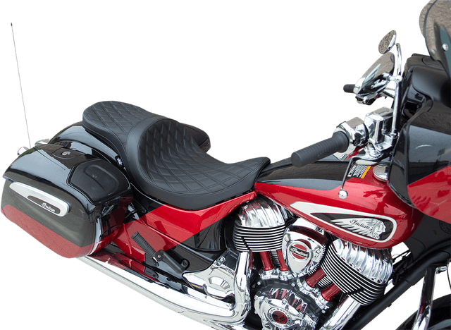 DRAG SPECIALTIES SEATS 0810-2258 Low Profile Touring Seat - Double Diamond w/ Black Stitching - Indian '14-'22 — image 1 of 2
