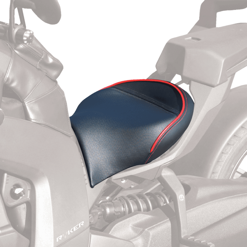 SHOW CHROME 0810-2433 Ryker Combat Seat - Black w/ Red Trim - Can-Am Ryker — image 9 of 11