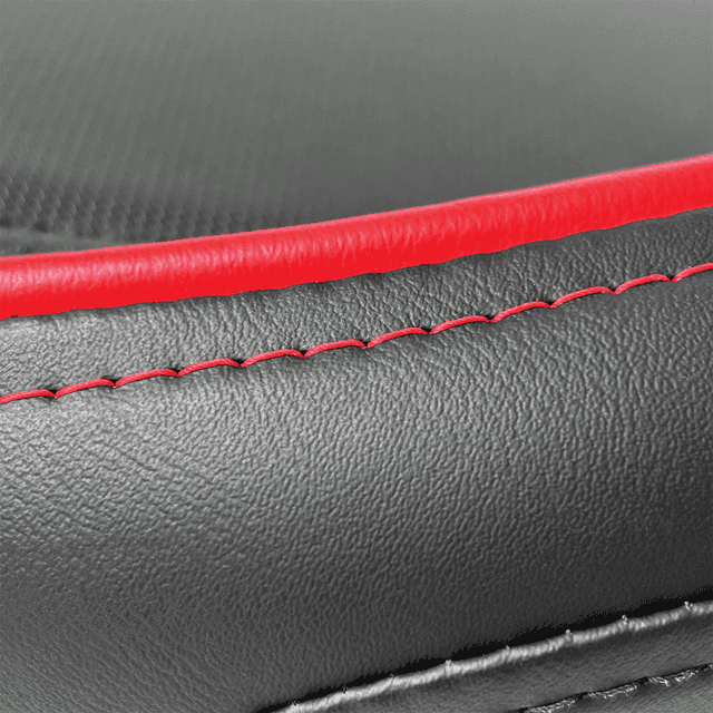 SHOW CHROME 0810-2433 Ryker Combat Seat - Black w/ Red Trim - Can-Am Ryker — image 7 of 11