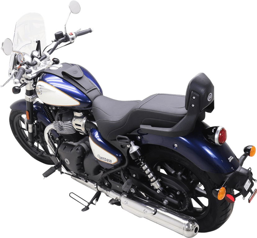 MUSTANG 0810-2455 Squareback 2-Up Seat - Black w/ Steel Stitch - Royal Enfield '24-'25 — image 3 of 3
