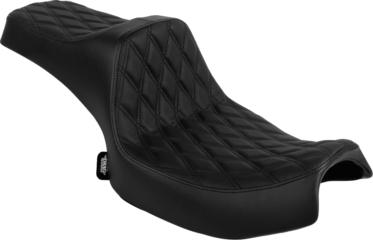 DRAG SPECIALTIES SEATS 0810-2466 Predator III 2-Up Seat - Vinyl - Double Diamond - Black Stitch - Chieftain '25/Challenger '20-'25