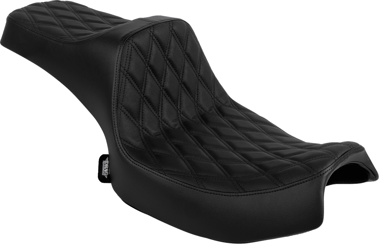 DRAG SPECIALTIES SEATS 0810-2466 Predator III 2-Up Seat - Vinyl - Double Diamond - Black Stitch - Chieftain '25/Challenger '20-'25